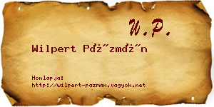 Wilpert Pázmán névjegykártya